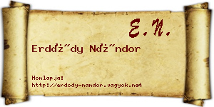 Erdődy Nándor névjegykártya